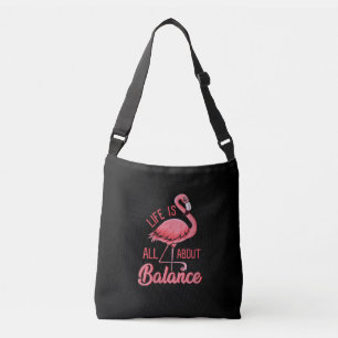 Sac Ajustable La vie, c'est l'équilibre, le Flamant rose amusan