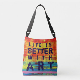 Sac Ajustable La vie est meilleure avec l'art abstrait jaune