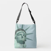 Sac Ajustable Lady Liberty et monogramme sur fond bleu clair (Dos)