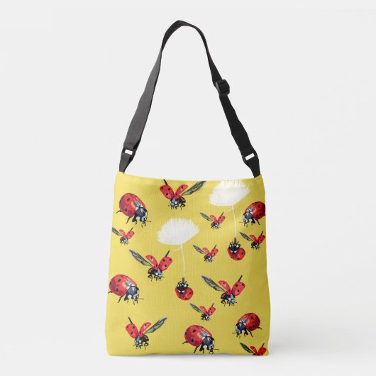 Sac Ajustable Ladybugs Flying Cross Body Bag, (Dos)