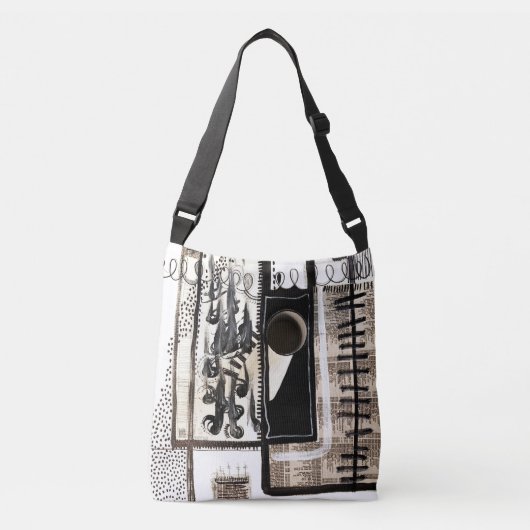 Sac Ajustable Langue de la ville Noir et blanc (Devant)
