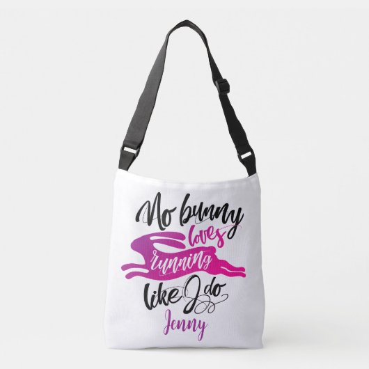 Sac Ajustable Lapin Rose Inspirant Course et Écriture Moderne (Devant)
