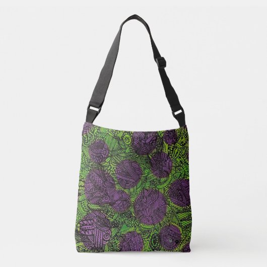 Sac Ajustable L'art Abstrait vert et violet (Devant)