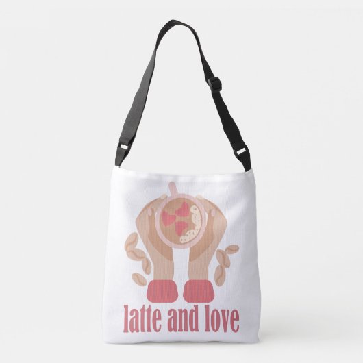 Sac Ajustable Latte et coupe d'amour, mains et citation de café (Dos)