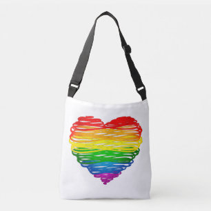 Sac Ajustable Le cœur arc-en-ciel de SlipperyJoe gribouillé tour