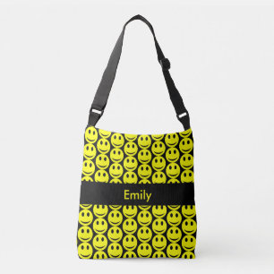 Sac Ajustable Le noir jaune de sourire heureux de visages,