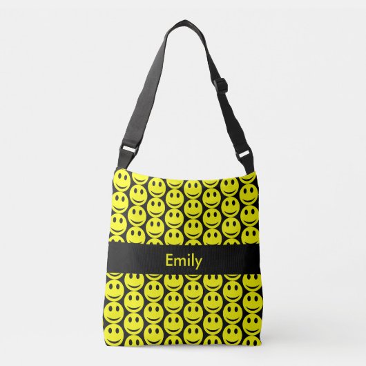 Sac Ajustable Le noir jaune de sourire heureux de visages, (Devant)