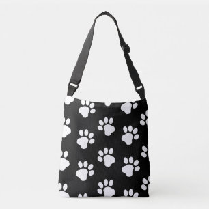 Sac Ajustable Les Empreintes de pattes de Chat-Chien Blanc sur N