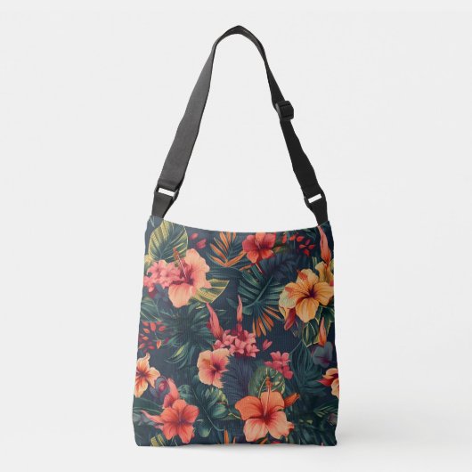 Sac Ajustable Les Fleurs D'Hibiscus, Un Modèle Floral Tropical (Devant)
