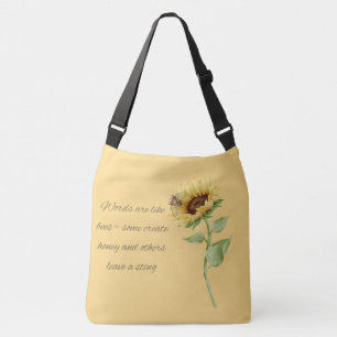 Sac Ajustable Les mots sont comme miel... tournesol et abeille.