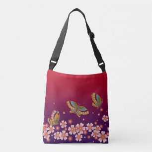 Sac Ajustable Les papillons japonais au milieu du Sakura fleuris