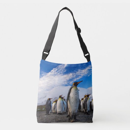 Sac Ajustable Les pingouins marquent le ciel bleu (Devant)