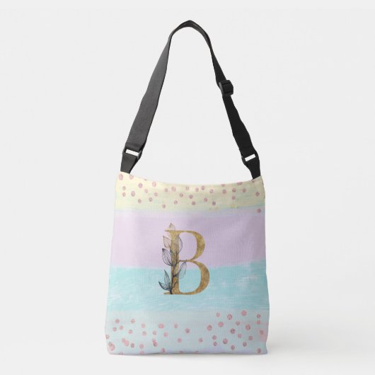 Sac Ajustable *~ LETTRE -B Monogramme Parties scintillant or Cou (Devant)
