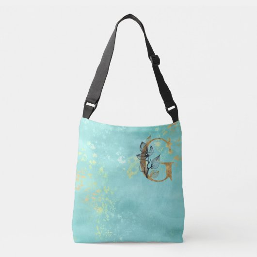 Sac Ajustable *~ LETTRE G - Parties scintillant d'or Monogramme (Devant)