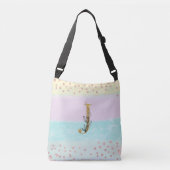 Sac Ajustable *~ LETTRE J Monogramme Parties scintillant dorée C (Devant)