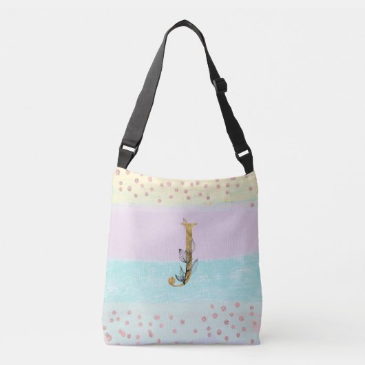 Sac Ajustable *~ LETTRE J Monogramme Parties scintillant dorée C (Devant)