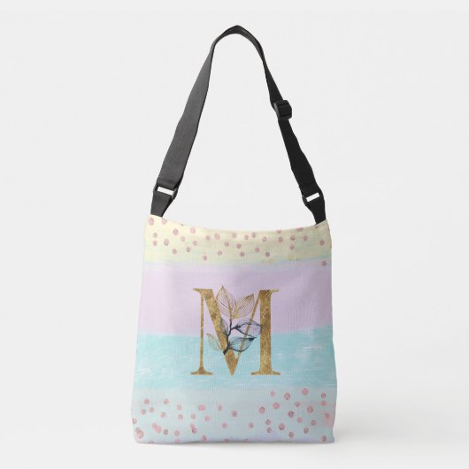 Sac Ajustable *~ LETTRE M - Monogramme Gold Parties scintillant  (Devant)