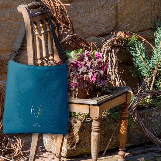 Sac Ajustable Lettre monochrome N infirmière bleu foncé
