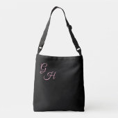 Sac Ajustable Lettres de Grâce - Noir & Rose : (Dos)