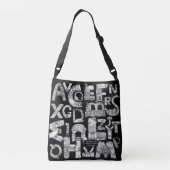 Sac Ajustable Lettres fantastiques Crossbody noir (Dos)