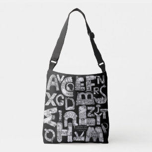 Sac Ajustable Lettres fantastiques Crossbody noir