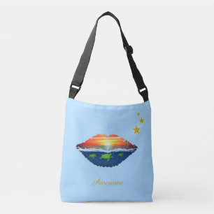 Sac Ajustable Lèvres, étoiles et calligraphie océaniques sur ble