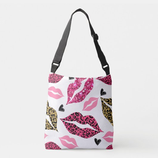 Sac Ajustable Lèvres scintillantes : Motif de mode Leopard (Devant)