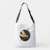 Sac Ajustable libellule d'or en cercle noir (Dos)