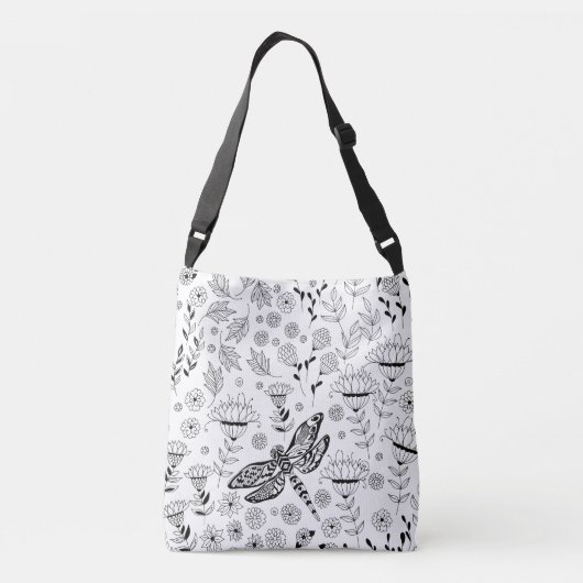 Sac Ajustable libellule et fleurs (Dos)
