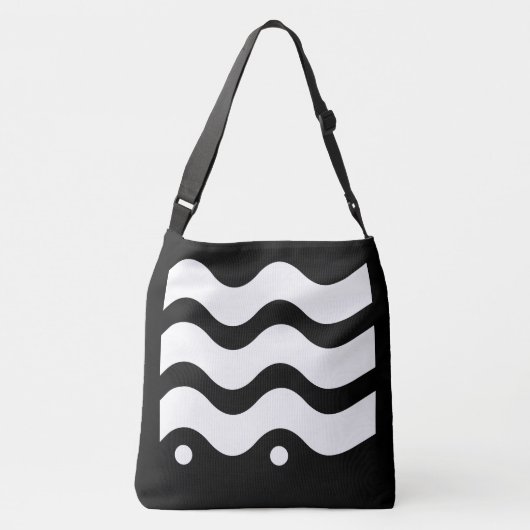 Sac Ajustable Lignes ondulées Design noir et blanc (Dos)