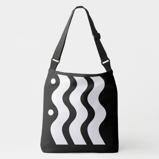 Sac Ajustable Lignes ondulées Design noir et blanc (Devant)