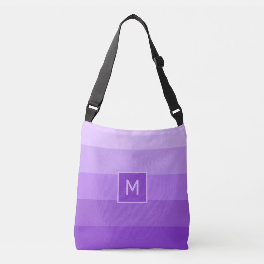 Sac Ajustable Lilac Stripes monogramme personnalisé (Devant)