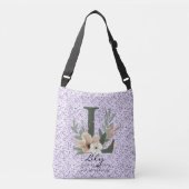 Sac Ajustable Lily's Graceful Serenity - Boho Floral Monogramme (Devant)