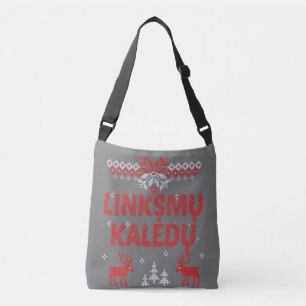 Sac Ajustable Linksmu Kaledu cadeau de Noël lituanien joyeux