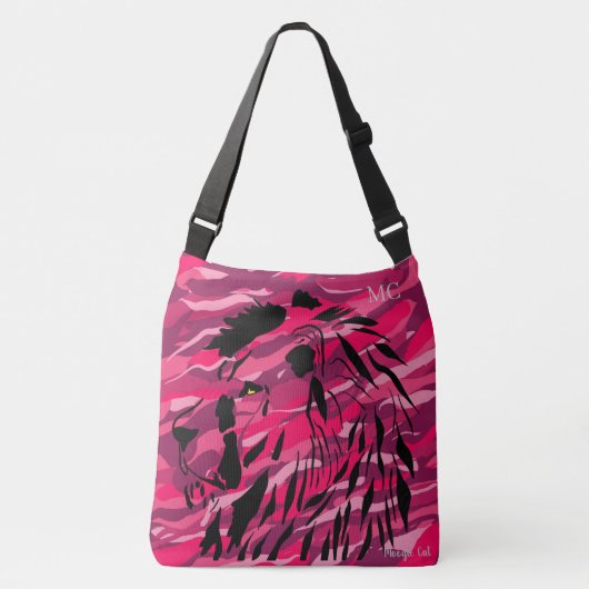 Sac Ajustable Lion Camo Camouflage Zebra Pattern rose violet (Devant)
