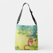 Sac Ajustable Loir gris mangeant une fraise sauvage (Dos)