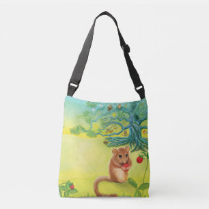 Sac Ajustable Loir gris mangeant une fraise sauvage
