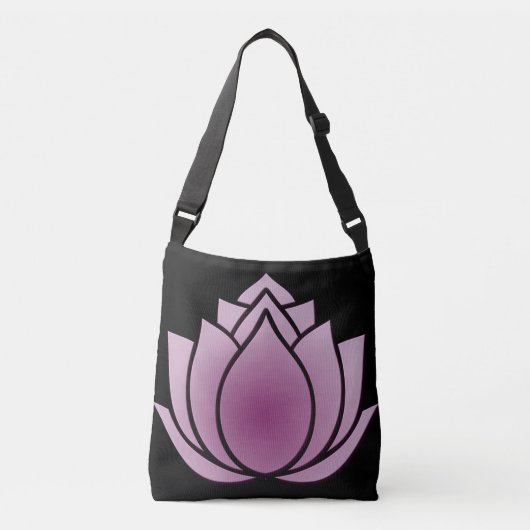 Sac Ajustable Lotus violet rouge sur noir (Devant)