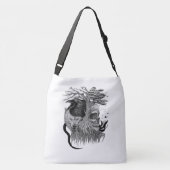Sac Ajustable Loup et corbeau avec crâne (Dos)