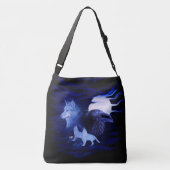 Sac Ajustable Loups et Raven avec la pleine lune (Dos)