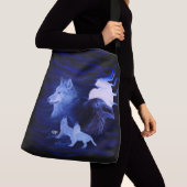 Sac Ajustable Loups et Raven avec la pleine lune (De près)