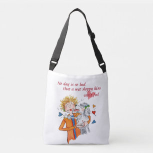 Sac Ajustable Lovable poodle lèche notre Femme en Rouge