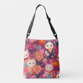 Sac Ajustable Lucky cat Kimono motif inspiré tissu japonais (Dos)