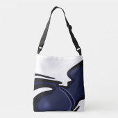 Sac Ajustable Lune bleue : Bleu Abstrait, Blanc & Noir (Dos)