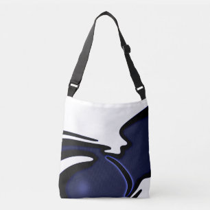Sac Ajustable Lune bleue : Bleu Abstrait, Blanc & Noir