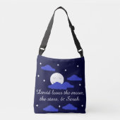 Sac Ajustable Lune romantique avec étoiles : (Devant)