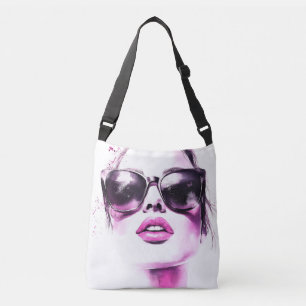 Sac Ajustable Lunettes de soleil femme de mode à l'aquarelle ros