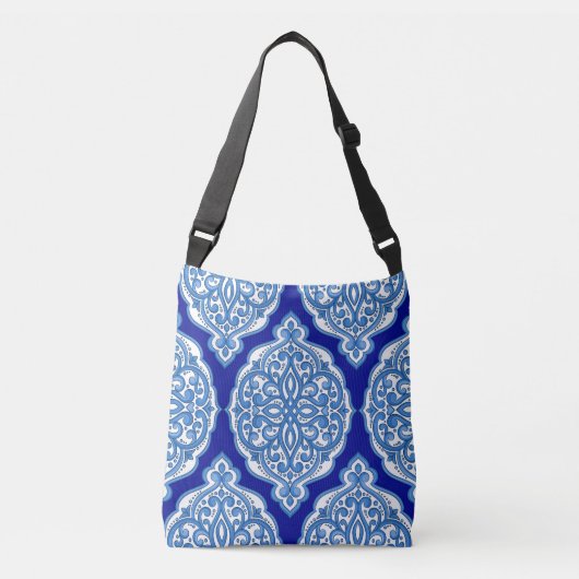 Sac Ajustable Luxe blanc-bleu, ornement turc. (Devant)