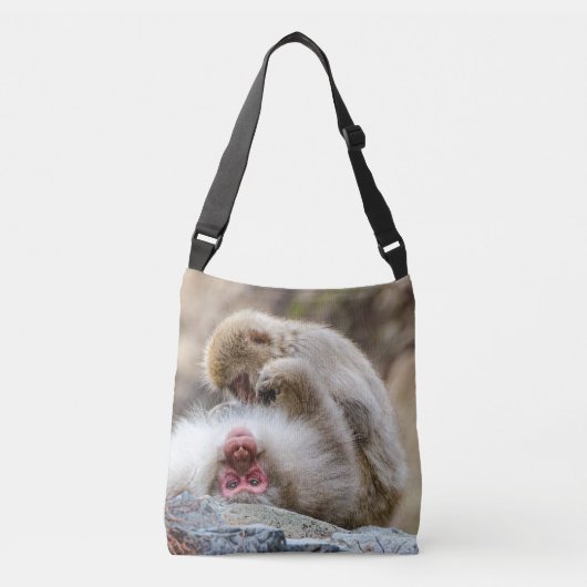Sac Ajustable Macaques Japonais se Toilettant (Devant)