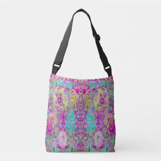 Sac Ajustable Magenta Abstrait psychédélique et Art Jardin Aqua (Devant)